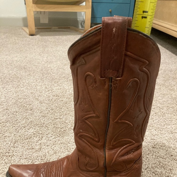 Dan Post Women Cowboy Boots Saddle Leather Rust Size 7M - Picture 7 of 9